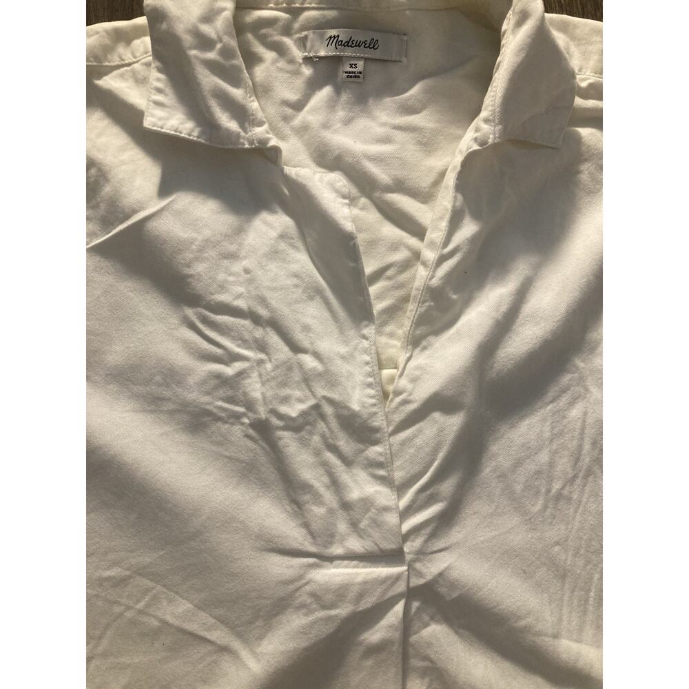 Madewell Women’s XS Collared White Courier Button Back Shirt - Picture 2 of 6